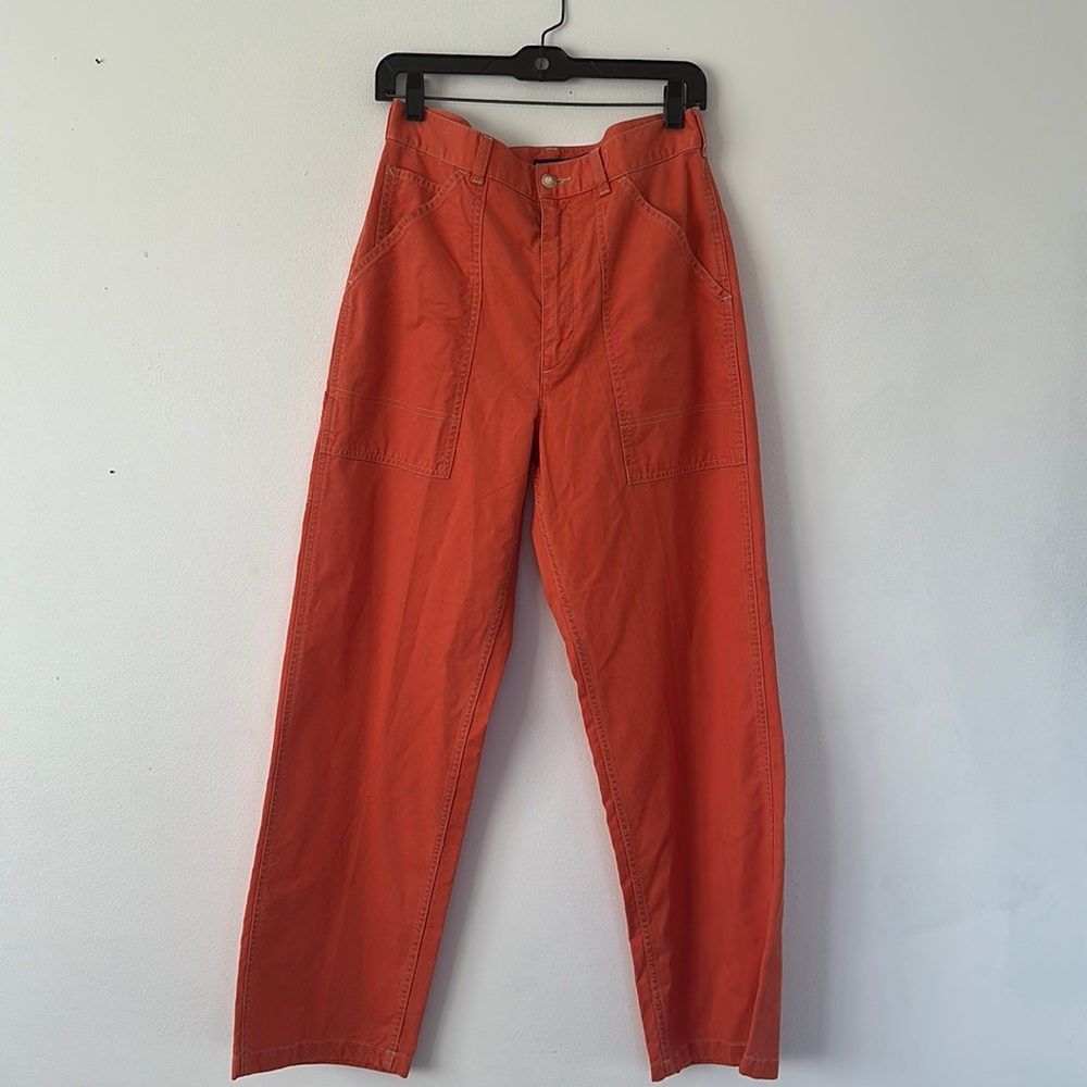 High-Rise Orange Utility Pants
